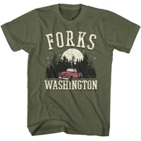 Thumbnail for TWILIGHT-TWILIGHT FORKS TRUCK-MILITARY GREEN ADULT S/S TSHIRT