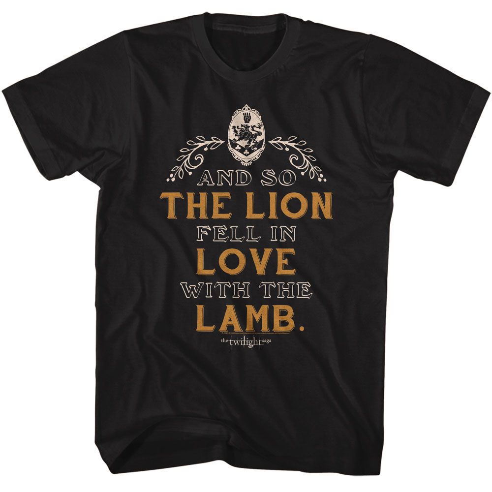 TWILIGHT-TWILIGHT LION LAMB QUOTE-BLACK ADULT S/S TSHIRT