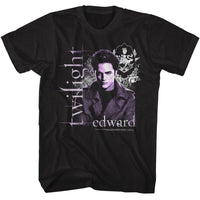 Thumbnail for TWILIGHT-TWILIGHT EDWARD AND CREST-BLACK ADULT S/S TSHIRT
