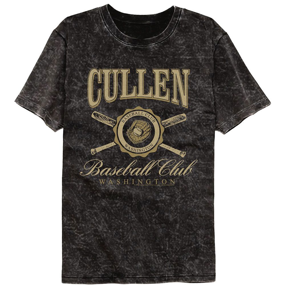 TWILIGHT-TWILIGHT CULLEN BASEBALL CLUB-MINERAL WASH BLACK ADULT S/S TSHIRT