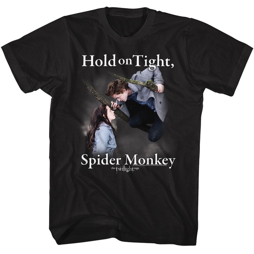 TWILIGHT-TWILIGHT HOLD ON SPIDER MONKEY-BLACK ADULT S/S TSHIRT