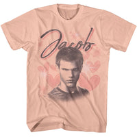 Thumbnail for TWILIGHT-TWILIGHT JACOB HEARTS-PEACH ADULT S/S TSHIRT