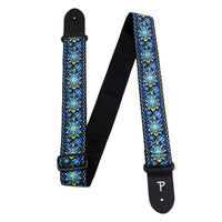 Thumbnail for BLUE GEO FLORAL JACQUARD GUITAR STRAP