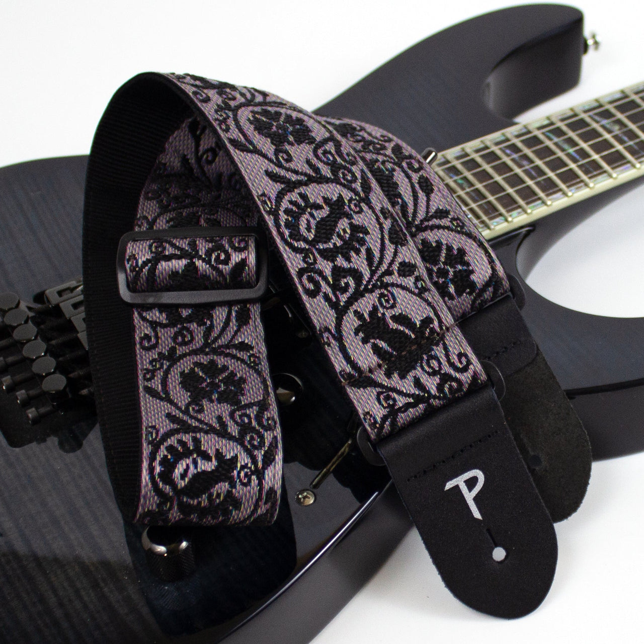 BLACK LACE DESIGN JACQUARD GUITAR STRAP