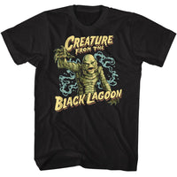 Thumbnail for UNIVERSAL MONSTERS-UNIVERSAL MONSTERS BLACK LAGOON CREATURE-BLACK ADULT S/S TSHIRT