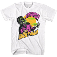 Thumbnail for UNIVERSAL MONSTERS-UNIVERSAL MONSTERS WOLFMAN HOWLING-WHITE ADULT S/S TSHIRT