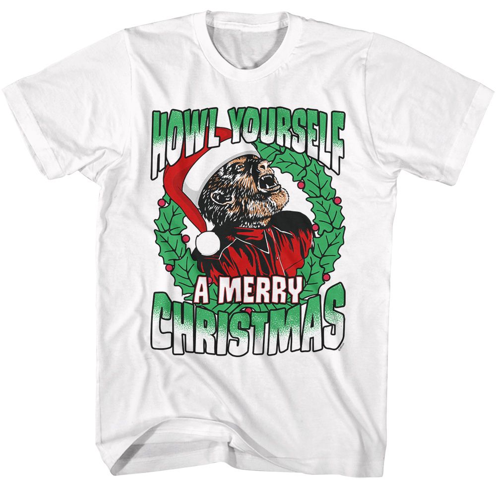 UNIVERSAL MONSTERS-UNIVERSAL MONSTERS HOWL A MERRY-WHITE ADULT S/S TSHIRT
