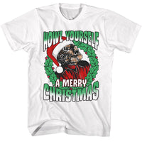 Thumbnail for UNIVERSAL MONSTERS-UNIVERSAL MONSTERS HOWL A MERRY-WHITE ADULT S/S TSHIRT