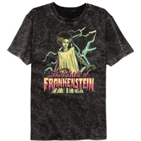 Thumbnail for UNIVERSAL MONSTERS-UNIVERSAL MONSTERS BRIGHT BRIDE-MINERAL WASH BLACK ADULT S/S TSHIRT