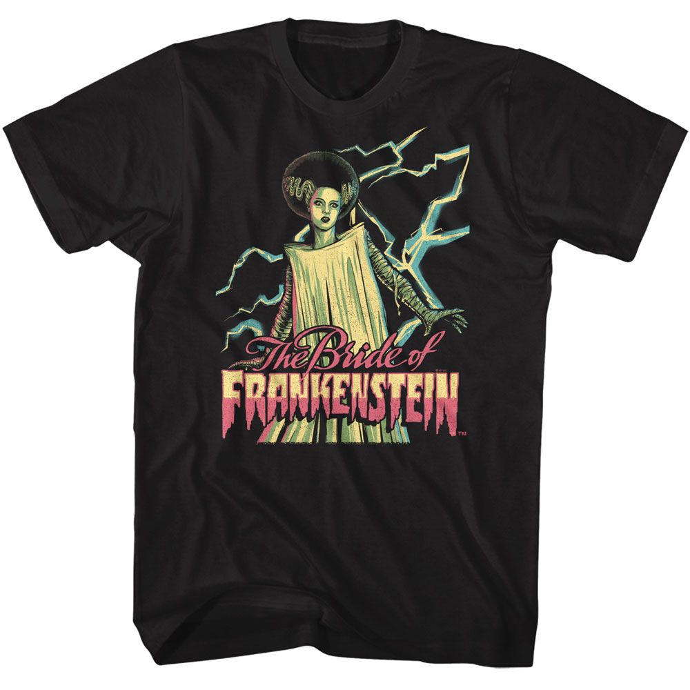 UNIVERSAL MONSTERS-UNIVERSAL MONSTERS BRIGHT BRIDE-BLACK ADULT S/S TSHIRT
