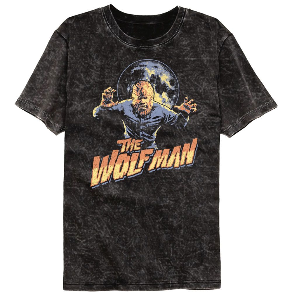 UNIVERSAL MONSTERS-UNIVERSAL MONSTERS MULTITONE WOLFMAN-MINERAL WASH BLACK ADULT S/S TSHIRT