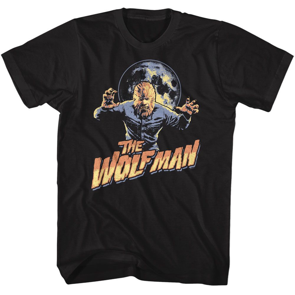 UNIVERSAL MONSTERS-UNIVERSAL MONSTERS MULTITONE WOLFMAN-BLACK ADULT S/S TSHIRT