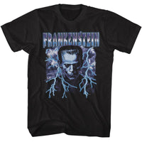 Thumbnail for UNIVERSAL MONSTERS-UNIVERSAL MONSTERS FRANKENSTEIN LIGHTNING-BLACK ADULT S/S TSHIRT