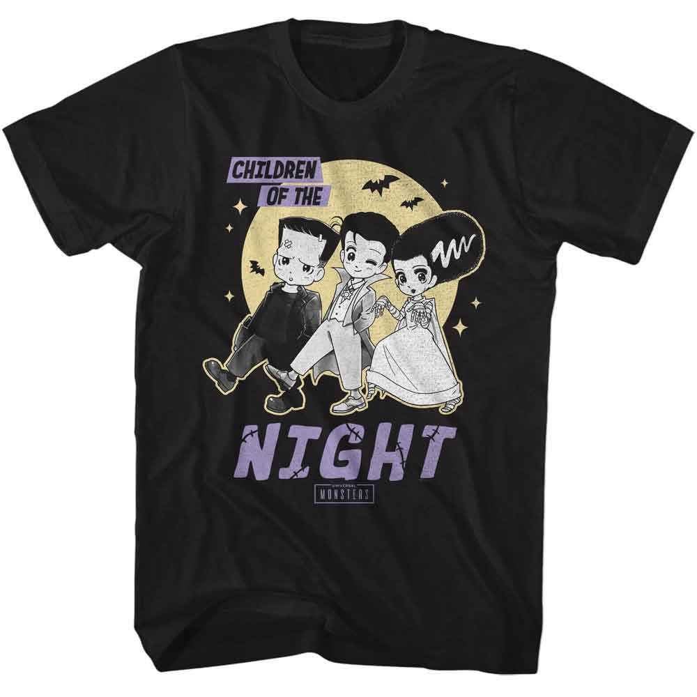 UNIVERSAL MONSTERS-UNIVERSAL MONSTERS CHILDREN OF THE NIGHT-BLACK ADULT S/S TSHIRT