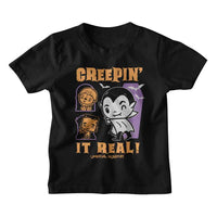 Thumbnail for UNIVERSAL MONSTERS-UNIVERSAL MONSTERS CREEPIN IT REAL-BLACK TODDLER S/S TSHIRT