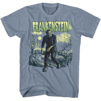 Thumbnail for UNIVERSAL MONSTERS-UNIVERSAL MONSTERS TROTTING ALONG-INDIGO HEATHER ADULT S/S TSHIRT