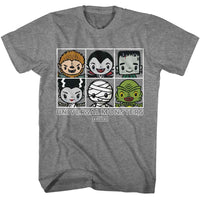 Thumbnail for UNIVERSAL MONSTERS-UNIVERSAL MONSTERS SQUARES-GRAPHITE HEATHER ADULT S/S TSHIRT