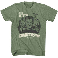 Thumbnail for UNIVERSAL MONSTERS-UNIVERSAL MONSTERS ITS ALIVE-MILITARY GREEN HEATHER ADULT S/S TSHIRT