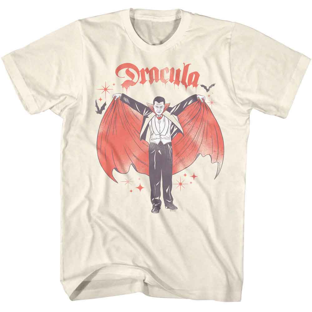 UNIVERSAL MONSTERS-UNIVERSAL MONSTERS SPARKLE DRACULA-NATURAL ADULT S/S TSHIRT