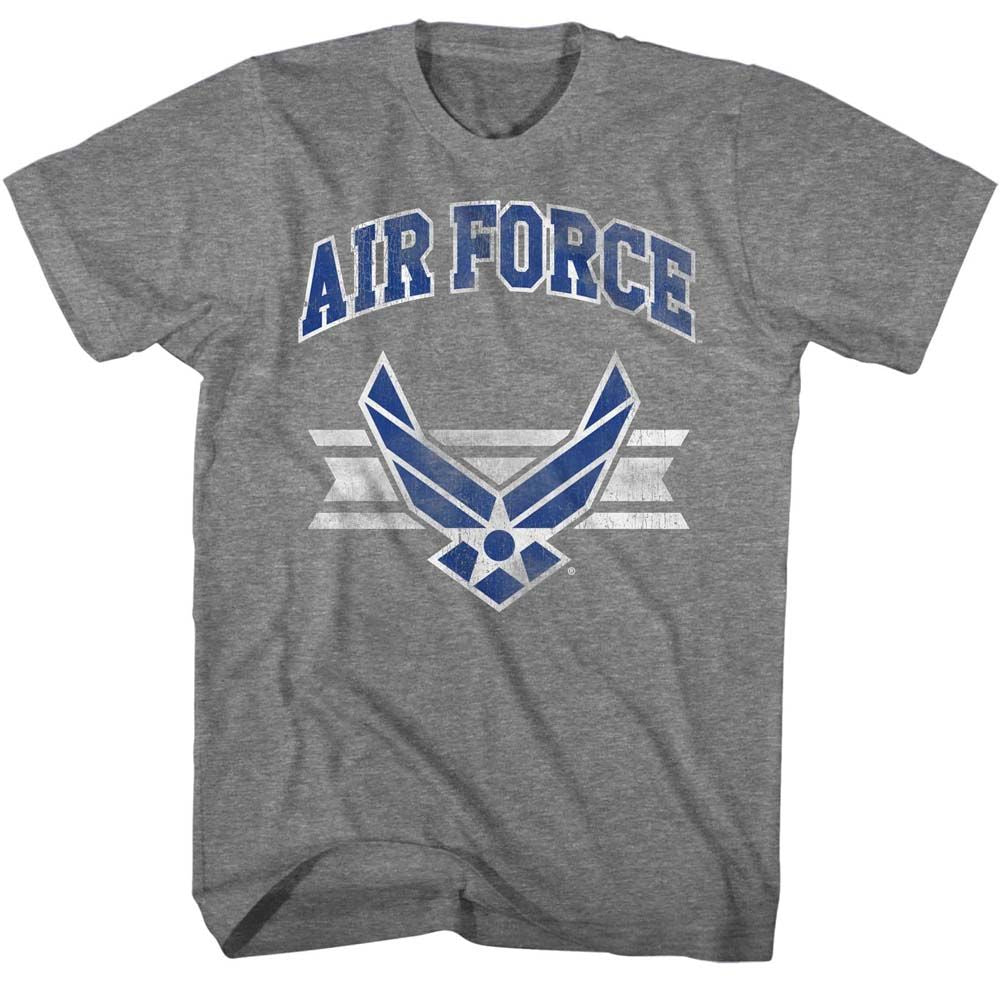 USAF-LOGO AND LINES-GRAPHITE HEATHER ADULT S/S TSHIRT