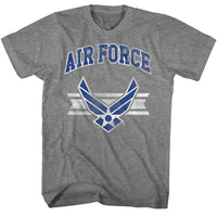 Thumbnail for USAF-LOGO AND LINES-GRAPHITE HEATHER ADULT S/S TSHIRT