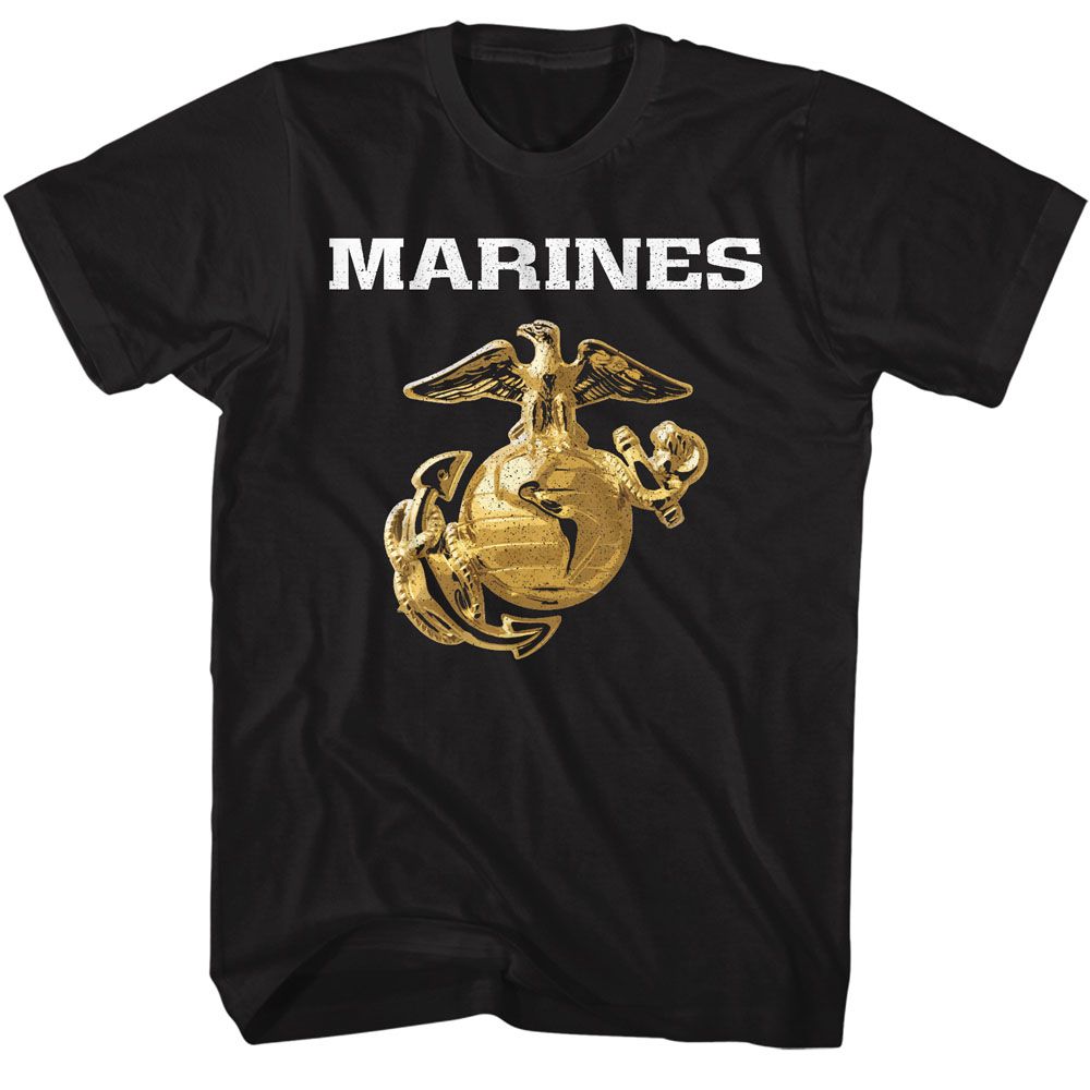 USMC-ENLISTED EMBLEM-BLACK ADULT S/S TSHIRT