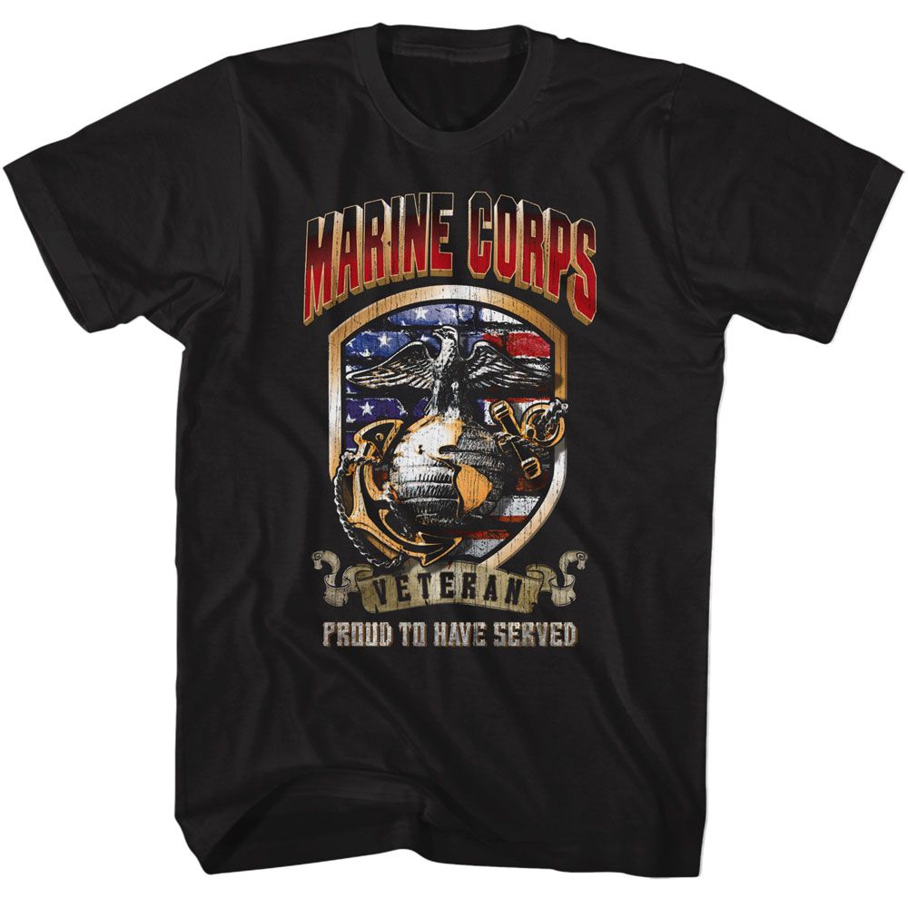 MARINES-MARINES PROUD TO HAVE SERVED-BLACK ADULT S/S TSHIRT