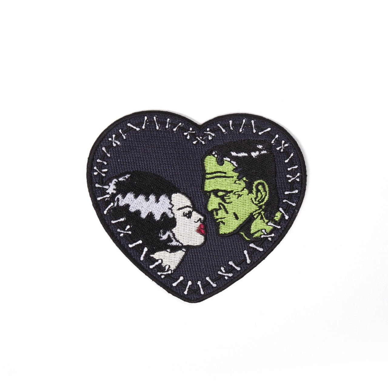 Bride & Frankenstein Stitch Heart Patch(4")