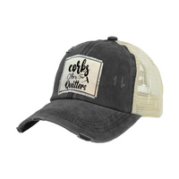 Thumbnail for BRIEF INSANITY Corks are for Quitters - Vintage Distressed Trucker Adult Hat