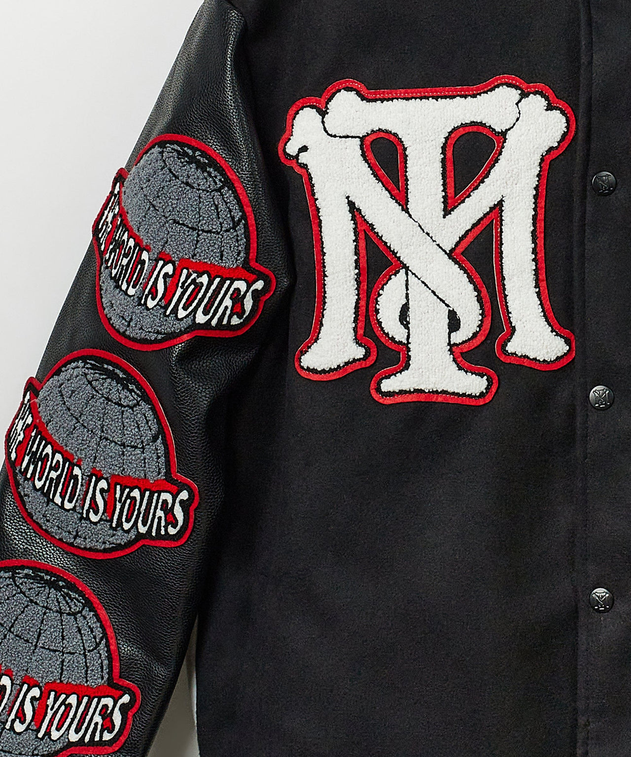 Scarface Pu Varsity Jacket - Black