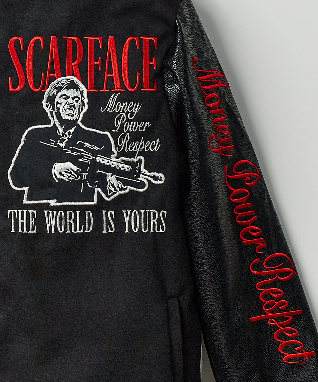 Scarface Pu Varsity Jacket - Black