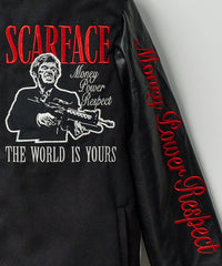 Thumbnail for Scarface Pu Varsity Jacket - Black