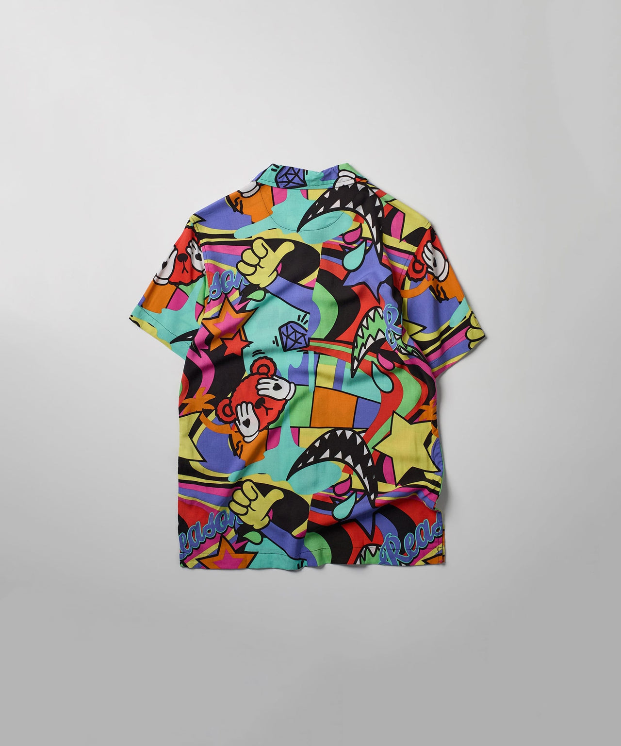 Trippy Viscose Button-Down Short Sleeve Shirt - Multicolor