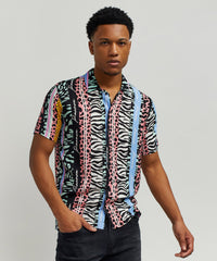 Thumbnail for Jungle Fever Button Down Short Sleeve Shirt - Multicolor