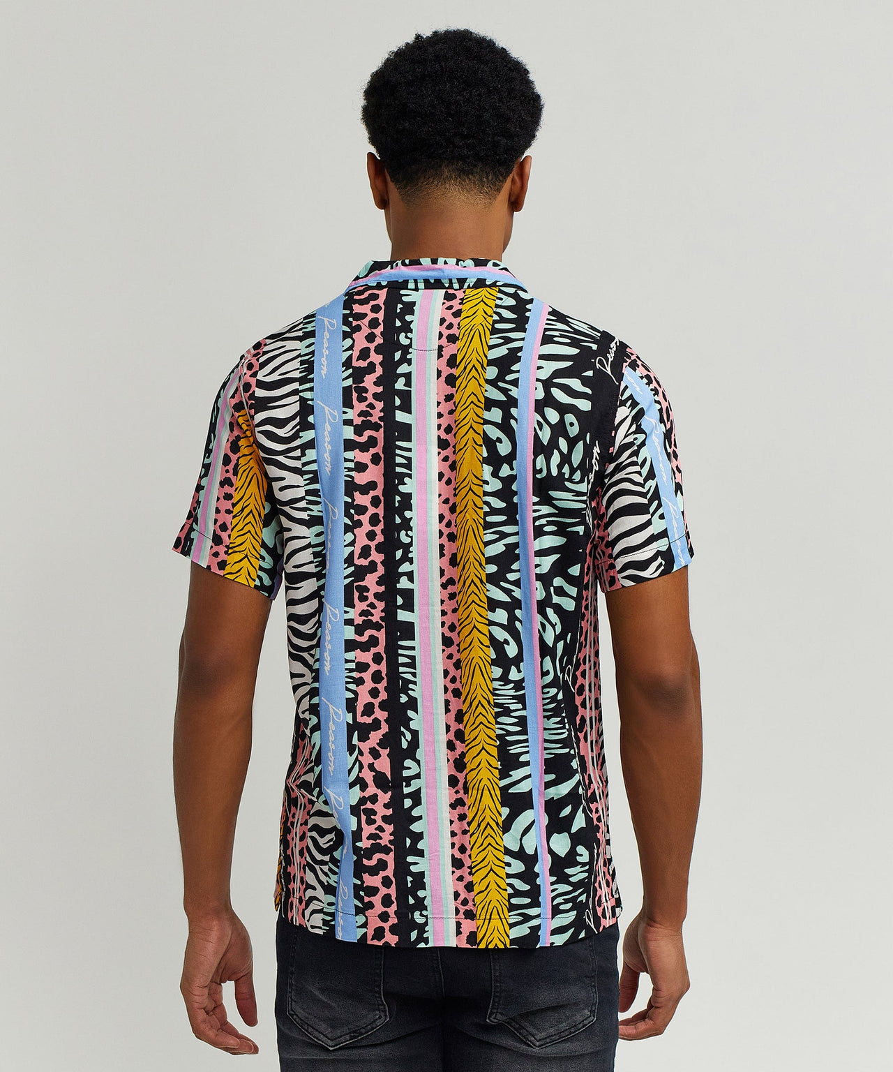 Jungle Fever Button Down Short Sleeve Shirt - Multicolor
