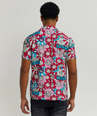 Thumbnail for Sunflower Viscose Button-Down Short Sleeve Shirt - Multicolor