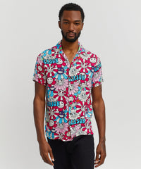 Thumbnail for Sunflower Viscose Button-Down Short Sleeve Shirt - Multicolor