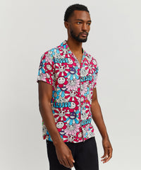 Thumbnail for Sunflower Viscose Button-Down Short Sleeve Shirt - Multicolor