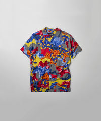Thumbnail for Wavy Viscose Button-Down Short Sleeve Shirt - Multicolor