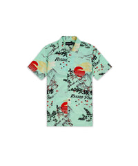 Thumbnail for Mount Fuji Viscose Button-Down Short Sleeve Shirt