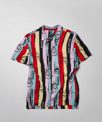 Thumbnail for Graffiti Viscose Button-Down Short Sleeve Shirt - multicolor - Multi 2