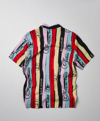 Thumbnail for Graffiti Viscose Button-Down Short Sleeve Shirt - multicolor - Multi 2