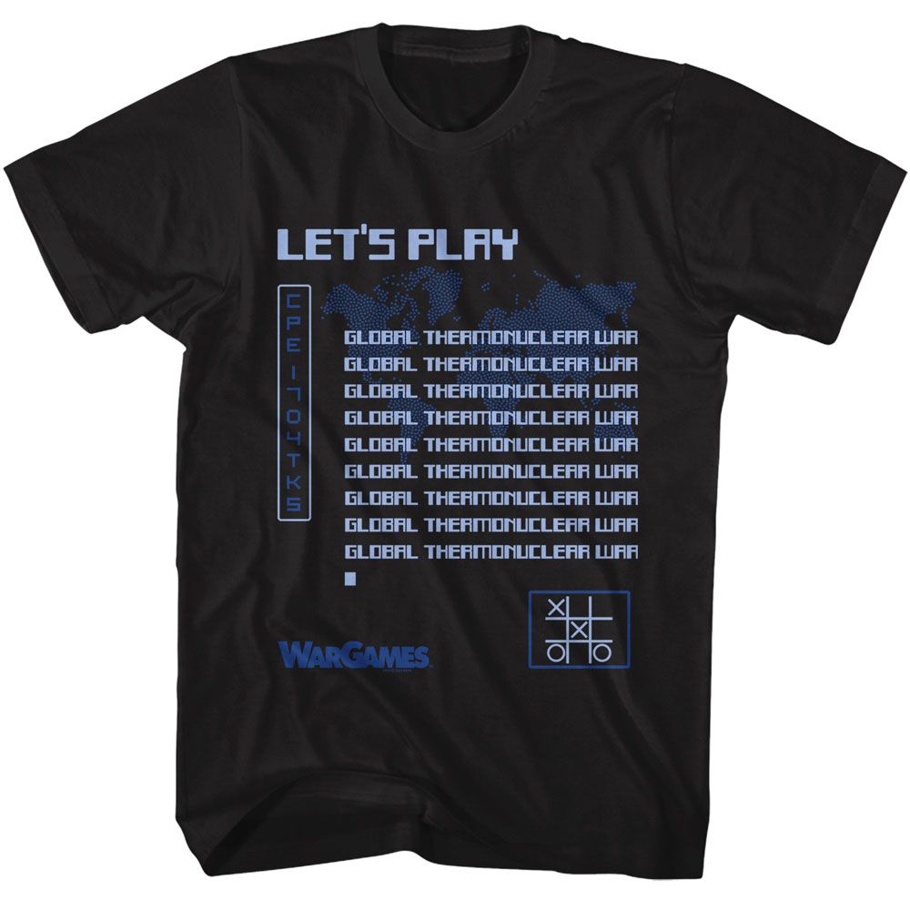 WARGAMES-WARGAMES LETS PLAY-BLACK ADULT S/S TSHIRT