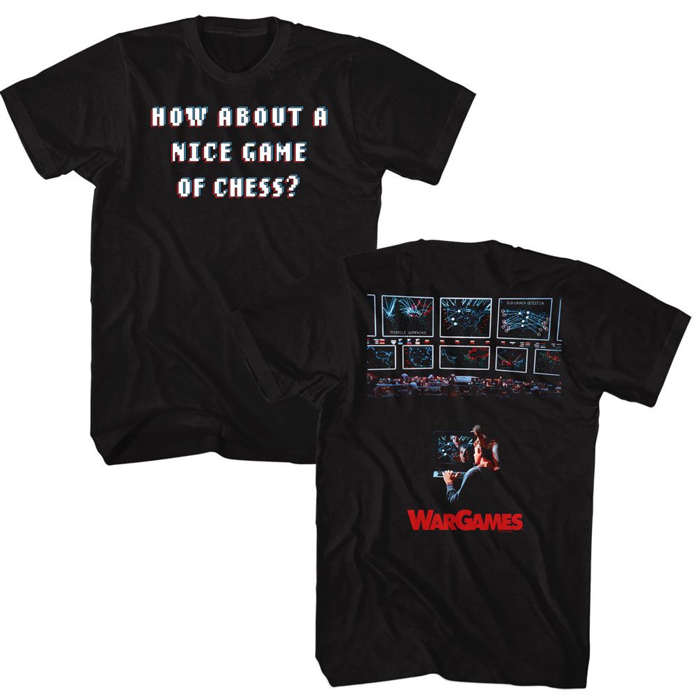 WARGAMES-WARGAMES NICE GAME OF CHESS-BLACK ADULT S/S TSHIRT