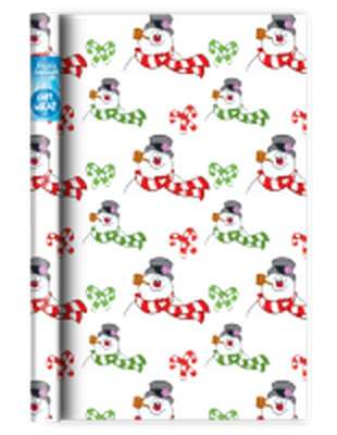 Frosty The Snowman candy Cane pattern  12ct 20" x 30" Printed Wrapping Paper – 24 pc ppk ($6.75 each)