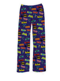 Thumbnail for Batman Retro Logos Pajama Pants