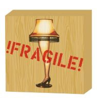 A Christmas Story Fragile Lamp  6" x 6" x 1.5" Box Wall Sign – 16 pc ppk ($4.25 each)