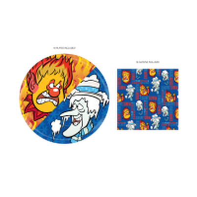The Year Without A Santa Claus Heat Snow Miser Split Pattern  32ct Paper Napkin and Plate Party Pack – 24 pc ppk ($4.25 each)