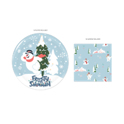 Frosty The Snowman Snowglobe Scene Pattern  32ct Paper Napkin and Plate Party Pack – 24 pc ppk ($4.25 each)