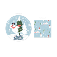 Thumbnail for Frosty The Snowman Snowglobe Scene Pattern  32ct Paper Napkin and Plate Party Pack – 24 pc ppk ($4.25 each)